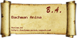 Bachman Anina névjegykártya